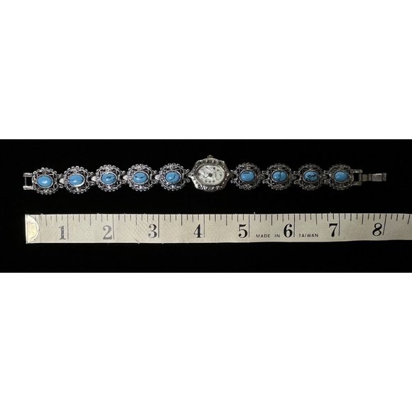 Marce VTGl Mother of Pearl Face Faux Turquoise Watch (Needs Battery Untested) - Picture 6 of 7